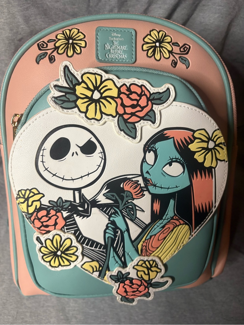 Disney The Nightmare Before Christmas Sally & Jack Floral Backpack